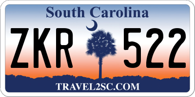 SC license plate ZKR522