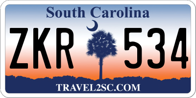 SC license plate ZKR534