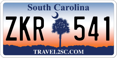 SC license plate ZKR541