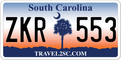 SC license plate ZKR553