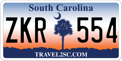 SC license plate ZKR554