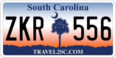 SC license plate ZKR556