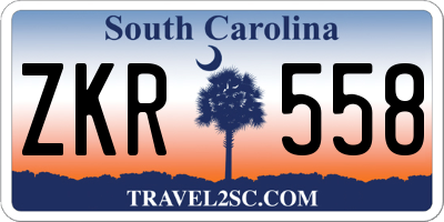 SC license plate ZKR558