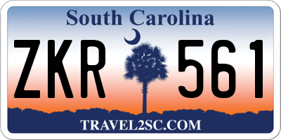 SC license plate ZKR561