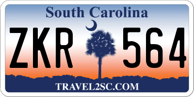 SC license plate ZKR564