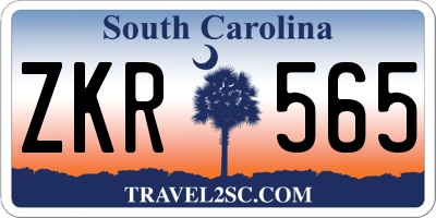 SC license plate ZKR565