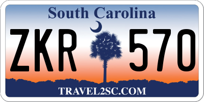 SC license plate ZKR570