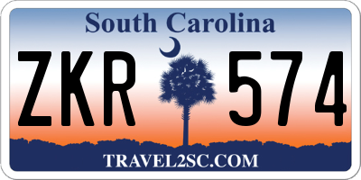 SC license plate ZKR574