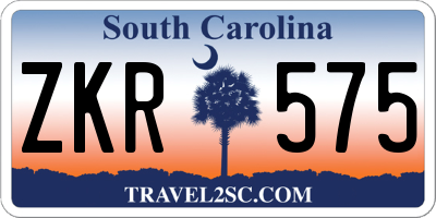 SC license plate ZKR575