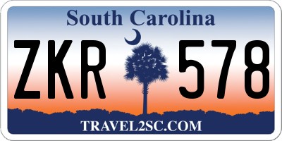 SC license plate ZKR578