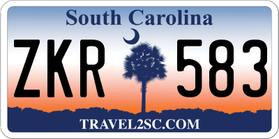 SC license plate ZKR583