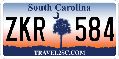 SC license plate ZKR584