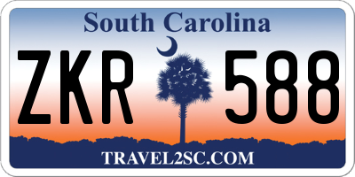 SC license plate ZKR588