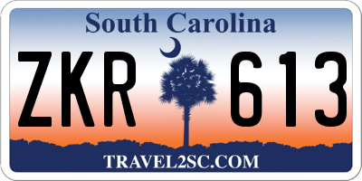 SC license plate ZKR613