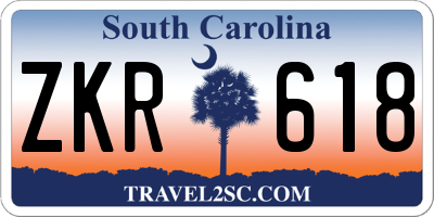 SC license plate ZKR618