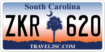 SC license plate ZKR620