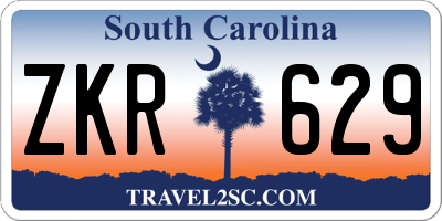 SC license plate ZKR629