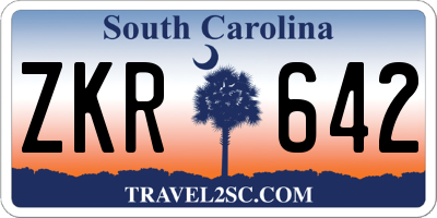 SC license plate ZKR642