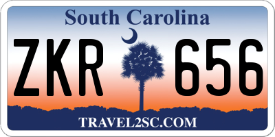 SC license plate ZKR656