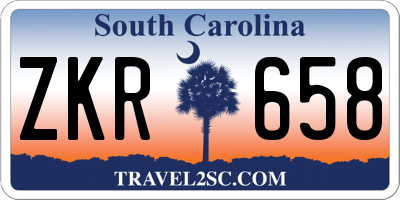 SC license plate ZKR658