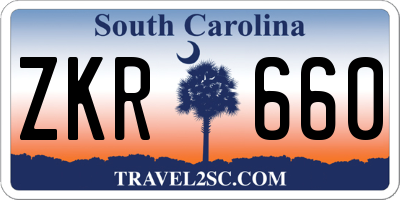 SC license plate ZKR660