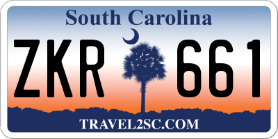 SC license plate ZKR661
