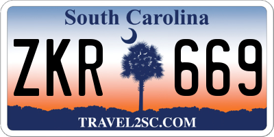 SC license plate ZKR669