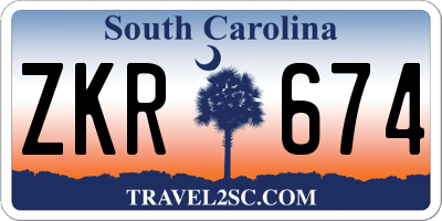 SC license plate ZKR674