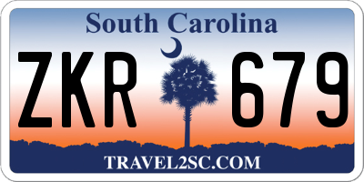 SC license plate ZKR679