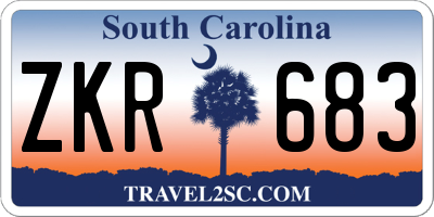 SC license plate ZKR683