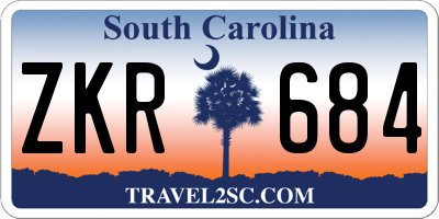 SC license plate ZKR684