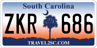 SC license plate ZKR686
