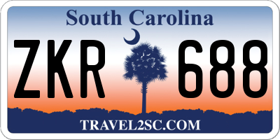 SC license plate ZKR688