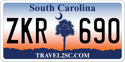 SC license plate ZKR690