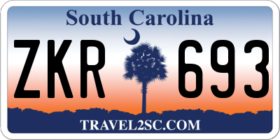 SC license plate ZKR693