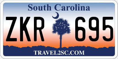 SC license plate ZKR695