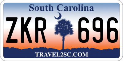 SC license plate ZKR696