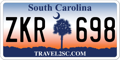 SC license plate ZKR698