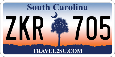 SC license plate ZKR705