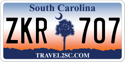 SC license plate ZKR707