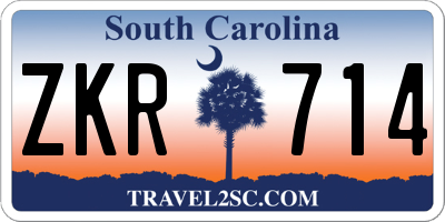 SC license plate ZKR714