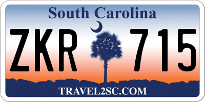 SC license plate ZKR715
