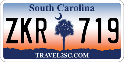 SC license plate ZKR719