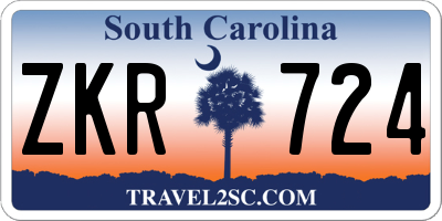 SC license plate ZKR724