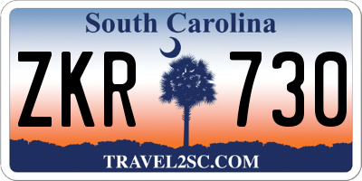 SC license plate ZKR730