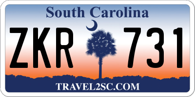 SC license plate ZKR731
