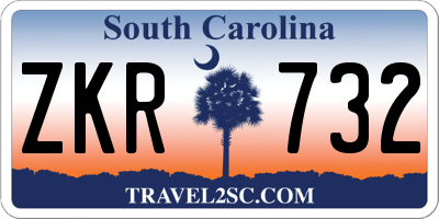 SC license plate ZKR732