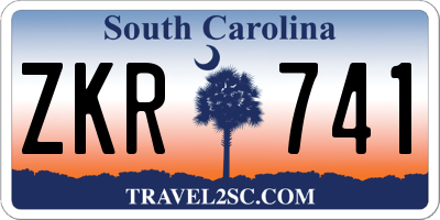 SC license plate ZKR741