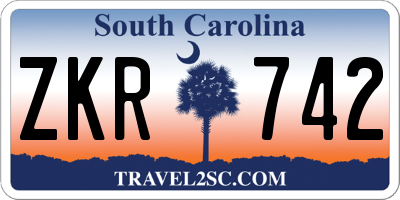 SC license plate ZKR742