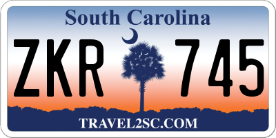SC license plate ZKR745
